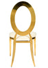 Chivari Gold Stainless Steel O Chair, Gold Frame with White Vinyl Seat COSSG-AX-T
