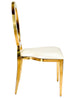 Chivari Gold Stainless Steel O Chair, Gold Frame with White Vinyl Seat COSSG-AX-T