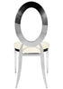 Chivari Silver Stainless Steel O Chair, Silver Frame with White Vinyl Seat COSSS-AX-T