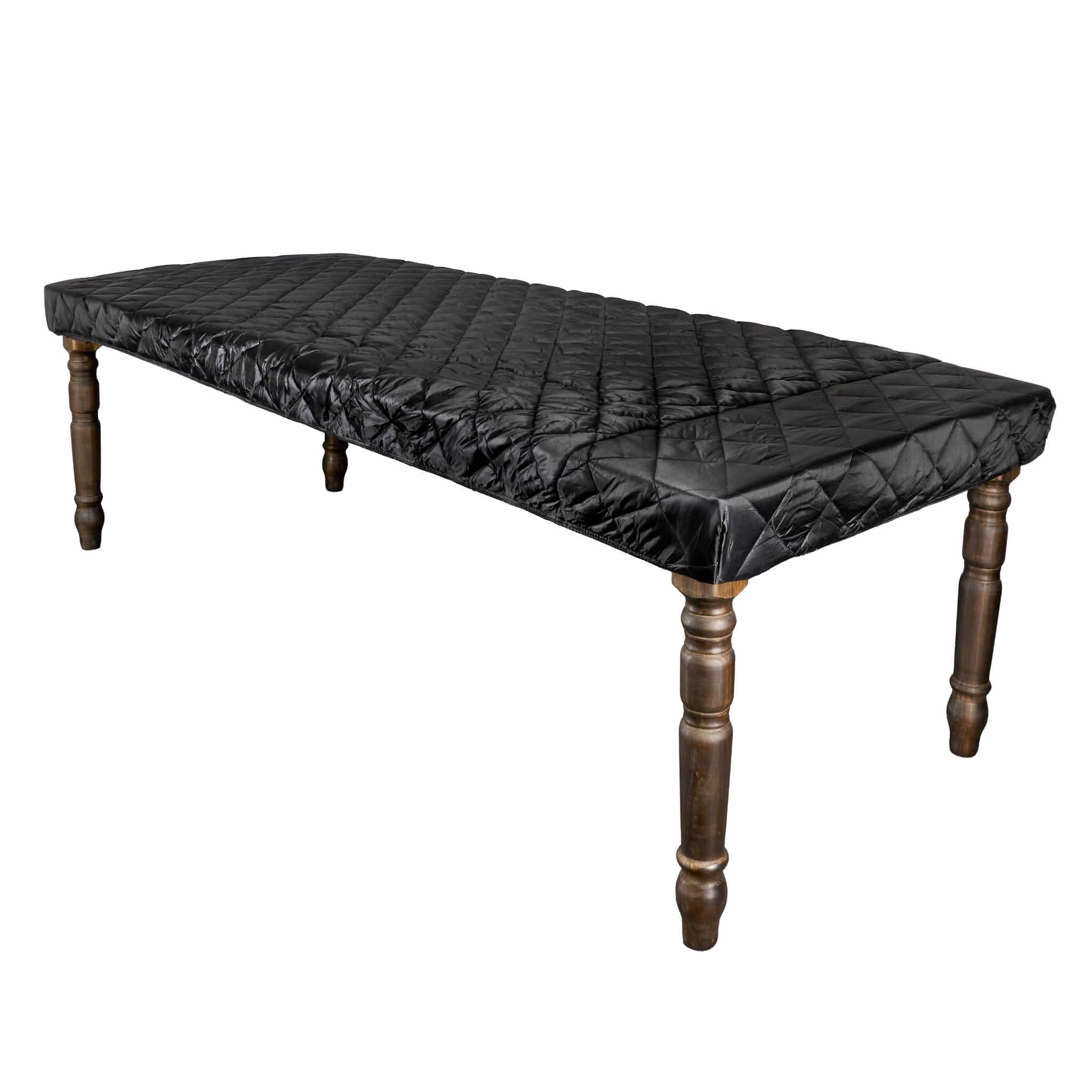 Chivari Black 96" x 40" (8 Foot) Rectangle Farm Table Protective Cover with Water Proof Bag P-CVR-FRM-9640-AX-T