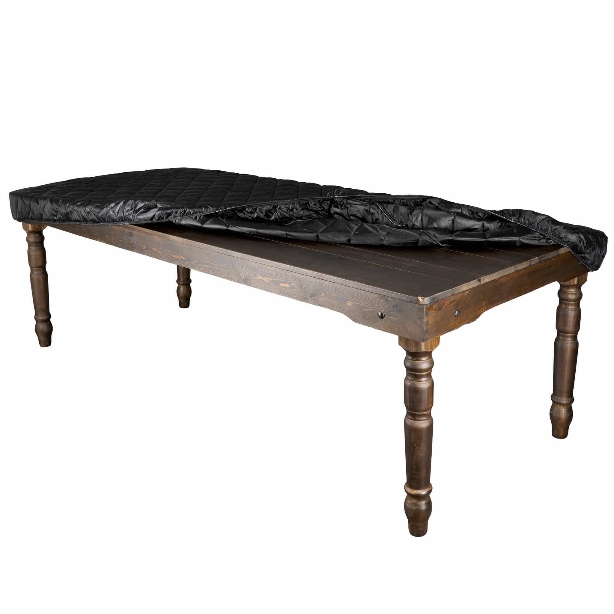 Chivari Black 96" x 40" (8 Foot) Rectangle Farm Table Protective Cover with Water Proof Bag P-CVR-FRM-9640-AX-T