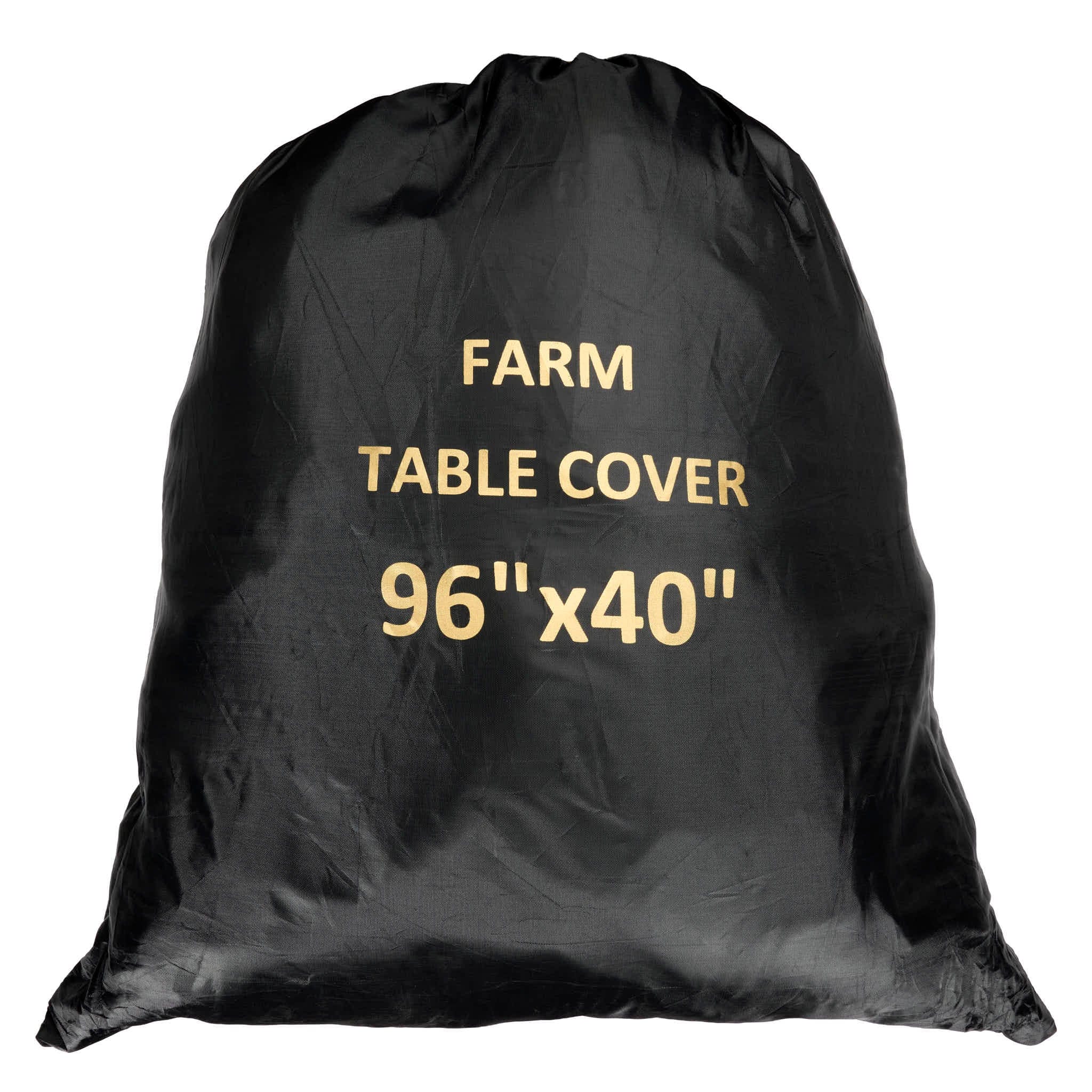Chivari Black 96" x 40" (8 Foot) Rectangle Farm Table Protective Cover with Water Proof Bag P-CVR-FRM-9640-AX-T