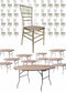 Chivari 100 Person Luxury Event Package:  100 Sparkling Gold Champagne Resin Steel Core Chiavari Chairs Plus 10 Round 72" Heavy Duty Banquet Folding Tables & 1 Banquet Table Cart PACK100CCRCHGSPSTEEL1072RD-T