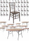 Chivari 100 Person Luxury Event Package:  Includes 100 Fruitwood Resin Steel Skeleton™ Chiavari Chairs Plus 10 Round 72" Heavy Duty Banquet Folding Tables Plus a Banquet Table Cart PACK100CCRFSTEEL1072RD-T
