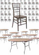 Chivari 100 Person Luxury Event Package:  Includes 100 Fruitwood Resin Steel Skeleton™ Chiavari Chairs Plus 10 Round 72" Heavy Duty Banquet Folding Tables Plus a Banquet Table Cart PACK100CCRFSTEEL1072RD-T