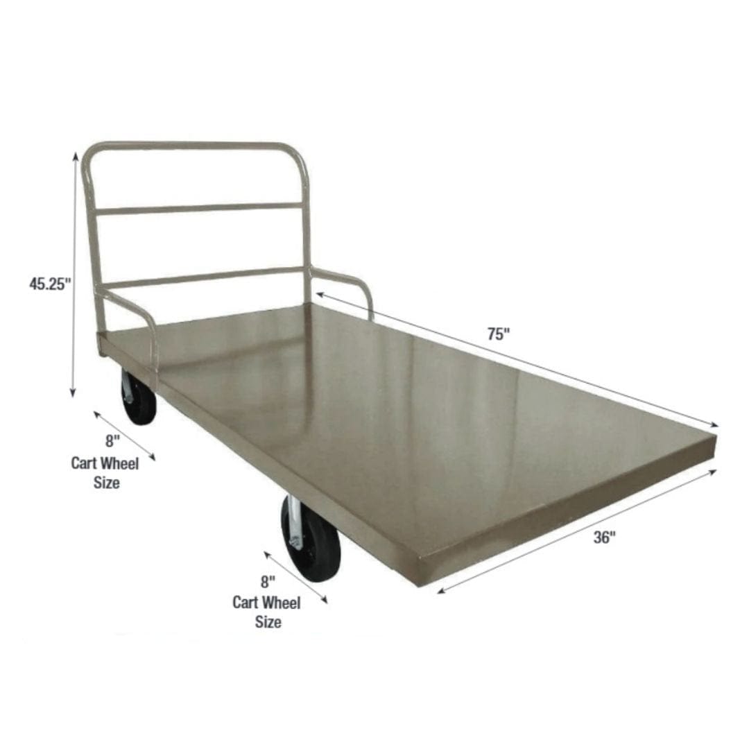 Chivari Gray Industrial Flat Bed Platform Cart CART103G-AX-T