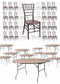 Chiavari The Luxury Combo - 100 Mahogany WoodGrain™ Resin Steel Skeleton™ Chiavari Chairs, 10 x 72" Round Plywood Tables, 1 Extra Large Table Cart PACK100CCRMBSTEEL1072RD-T