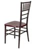Chiavari The Luxury Combo - 100 Mahogany WoodGrain™ Resin Steel Skeleton™ Chiavari Chairs, 10 x 72" Round Plywood Tables, 1 Extra Large Table Cart PACK100CCRMBSTEEL1072RD-T
