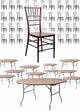 Chivari 100 Person Luxury Event Package:  Includes 100 Mahogany Resin Steel Skeleton™ Chiavari Chairs Plus 10 Round 72" Heavy Duty Banquet Folding Tables Plus a Banquet Table Cart PACK100CCRMSTEEL1072RD-T