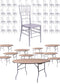 Chivari 100 Person Luxury Event Package:  Includes 100 Silver Resin Steel Skeleton™ Chiavari Chairs Plus 10 Round 72" Heavy Duty Banquet Folding Tables Plus a Banquet Table Cart PACK100CCRSSTEEL1072RD-T
