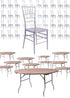 Chivari 100 Person Luxury Event Package:  Includes 100 Silver Resin Steel Skeleton™ Chiavari Chairs Plus 10 Round 72" Heavy Duty Banquet Folding Tables Plus a Banquet Table Cart PACK100CCRSSTEEL1072RD-T