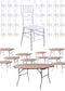 Chivari 100 Person Luxury Event Package:  Includes 100 White Resin Steel Skeleton™ Chiavari Chairs Plus 10 Round 72" Heavy Duty Banquet Folding Tables Plus a Banquet Table Cart PACK100CCRWSTEEL1072RD-T