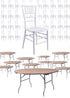 Chivari 100 Person Luxury Event Package:  Includes 100 White Resin Steel Skeleton™ Chiavari Chairs Plus 10 Round 72" Heavy Duty Banquet Folding Tables Plus a Banquet Table Cart PACK100CCRWSTEEL1072RD-T