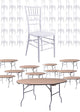 Chivari 100 Person Luxury Event Package:  Includes 100 White Resin Steel Skeleton™ Chiavari Chairs Plus 10 Round 72" Heavy Duty Banquet Folding Tables Plus a Banquet Table Cart PACK100CCRWSTEEL1072RD-T