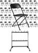 Chivari 120 Black Poly Folding Chairs + Hanging Cart Combo PACK120CFPB-CX-T-CART101-AX-T