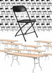 Chivari 100 Black Poly Folding Chairs + Ten 8' (96" x 30") Rectangular Plywood Banquet Tables PACK100CFPB-CX-T-TPLYRT9630M