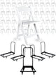 Chivari 100 Folding Chair Super Deal:  100 Resin Folding Chairs with 4 Dollies and 4 Straps PACK100CFRW4CART4STRAP-CXAX-T