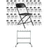 Chivari 120 Black Poly Folding Chairs + Hanging Cart Combo PACK120CFPB-CX-T-CART101-AX-T