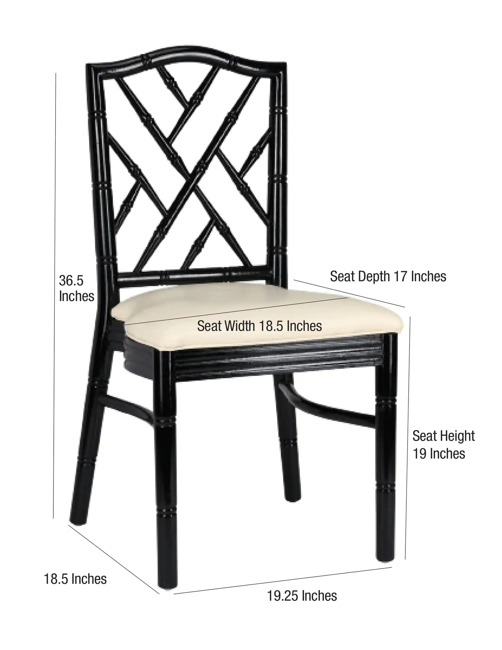 Black Ritz ToughWood™ Chair with Ivory Vinyl Seat
