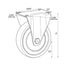 Chivari Fixed Wheel AX FC Cart for 5" for Carts 102 / 105 / 109 / 113 PARTS-WHEEL-FCCART5 FIXED-KT