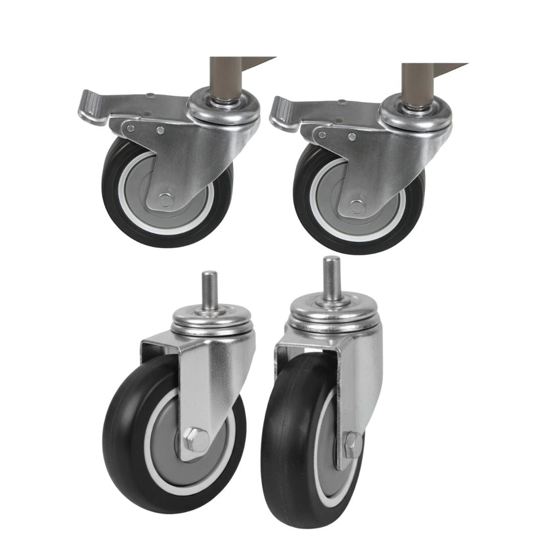 Chivari A Pair of Fixed and Swivel Wheels 4" for Hanging Carts 101/111/112 PARTS-WHEEL-HCCART4-KT