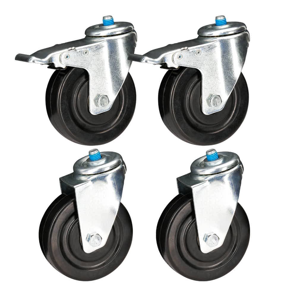 Chivari A Pair of Fixed and Swivel Wheels 4" for Hanging Carts 101 / 111 / 112 PARTS-WHEEL-HCCART4-KT