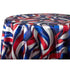 Chivari 132" Round Tablecloth Lamour Matte Satin Patriotic Ribbon TBC-72PN01
