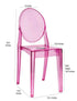 Chivari Fuchsia Clear Resin Oval Back Victoria Ghost Chair CGVRFU-ZG-T