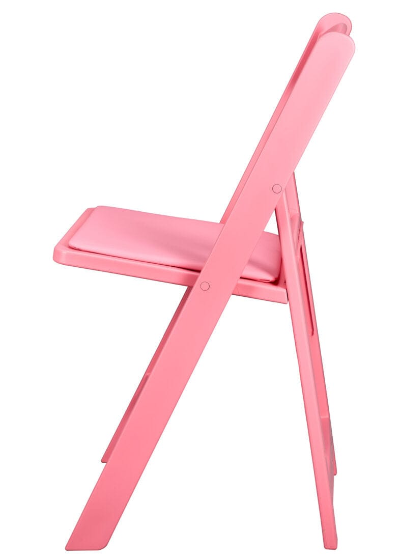 Chivari Pink with Pink Vinyl Cushion Resin Folding Chair CFRP-AX-T