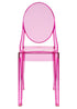 Chivari Fuchsia Clear Resin Oval Back Victoria Ghost Chair CGVRFU-ZG-T