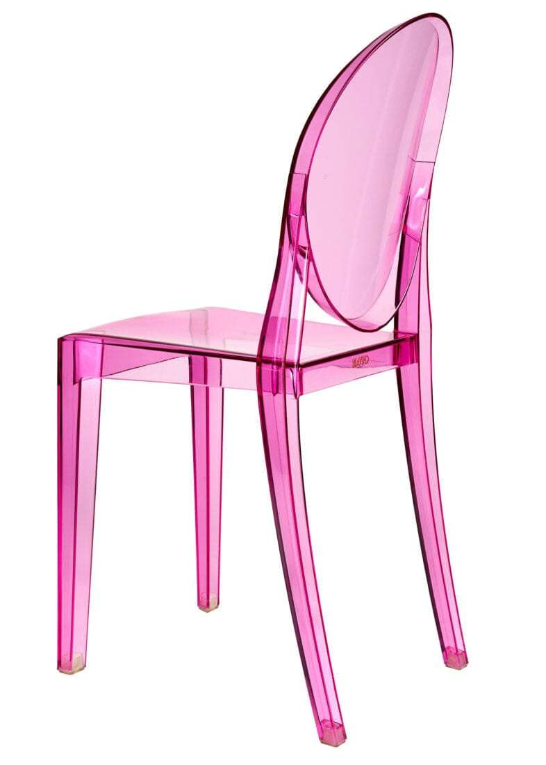 Chivari Fuchsia Clear Resin Oval Back Victoria Ghost Chair CGVRFU-ZG-T