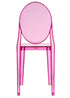Chivari Fuchsia Clear Resin Oval Back Victoria Ghost Chair CGVRFU-ZG-T