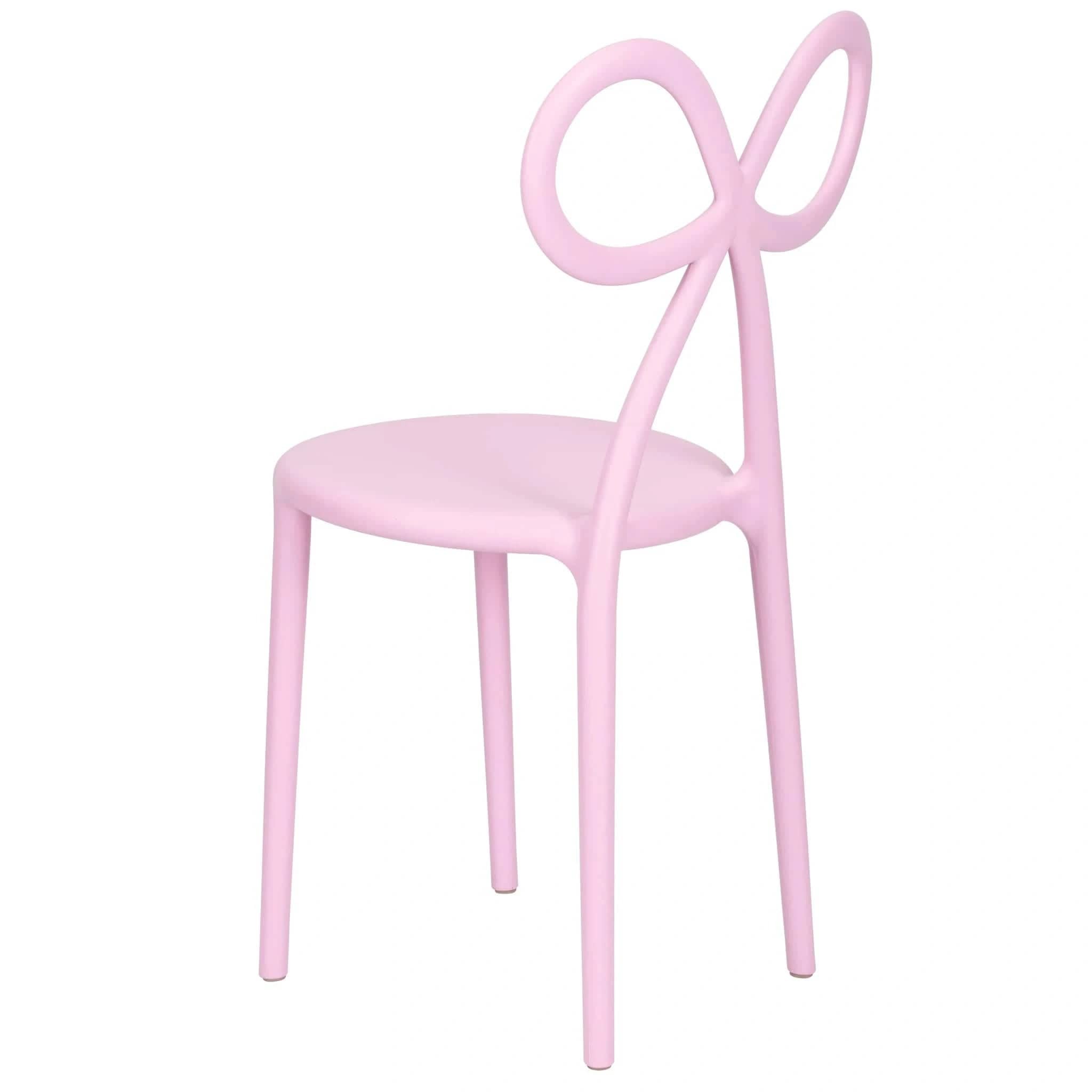 Chivari Pink Resin Bow Chair with Round Seat CBORP-ZG