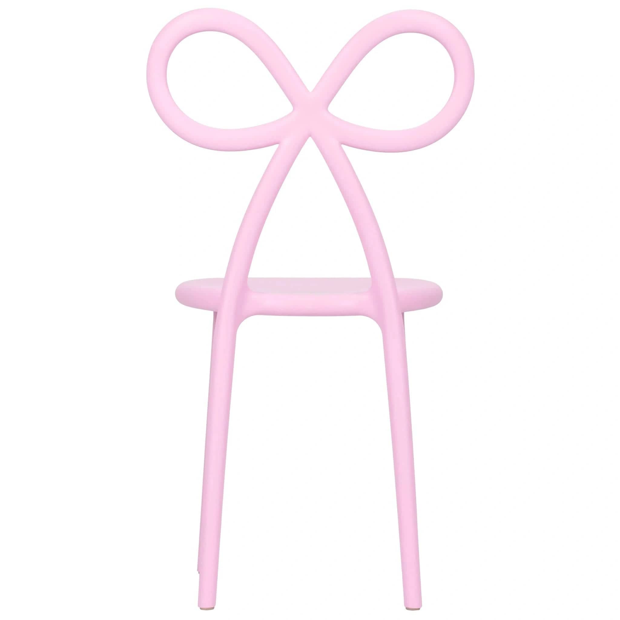 Chivari Pink Resin Bow Chair with Round Seat CBORP-ZG