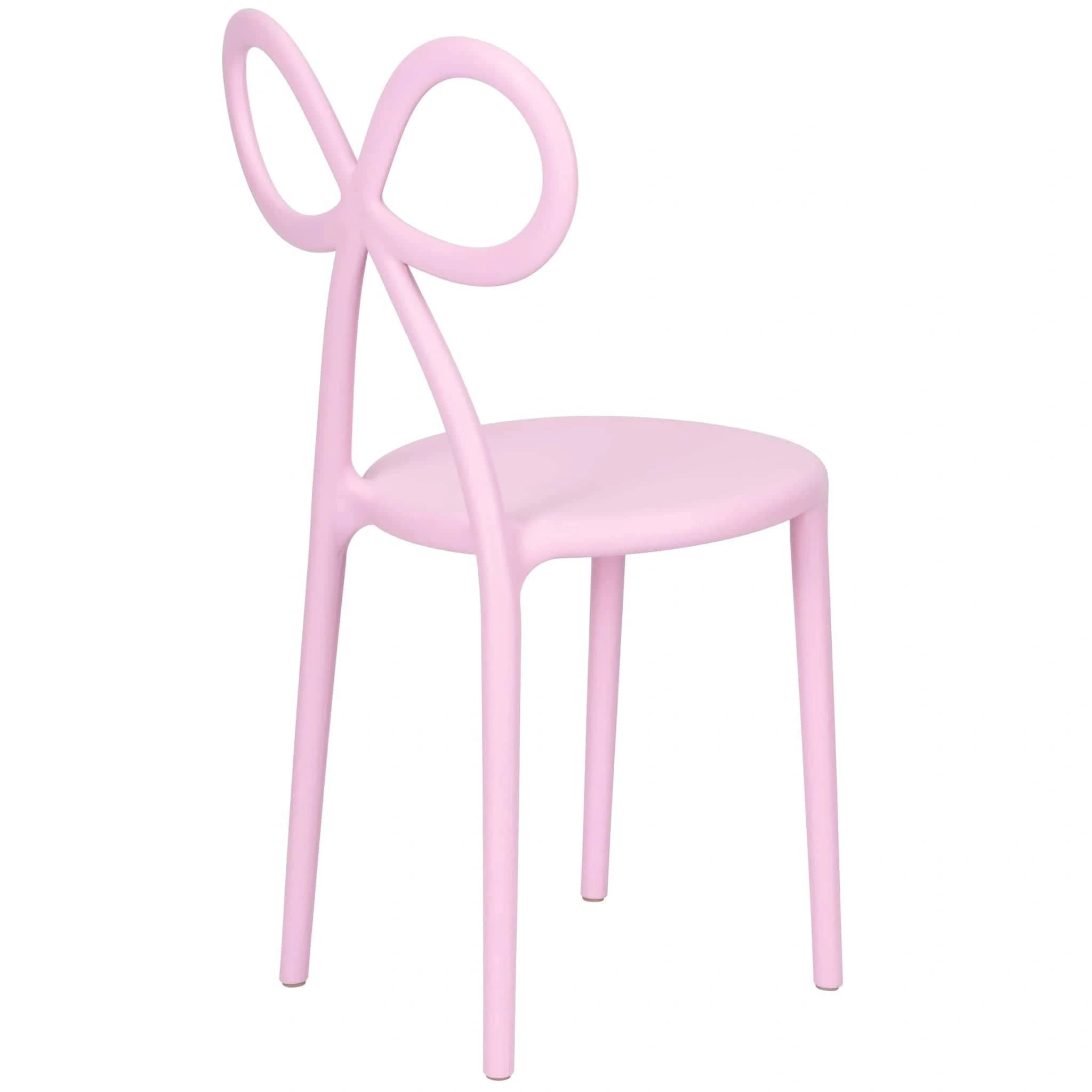 Chivari Pink Resin Bow Chair with Round Seat CBORP-ZG