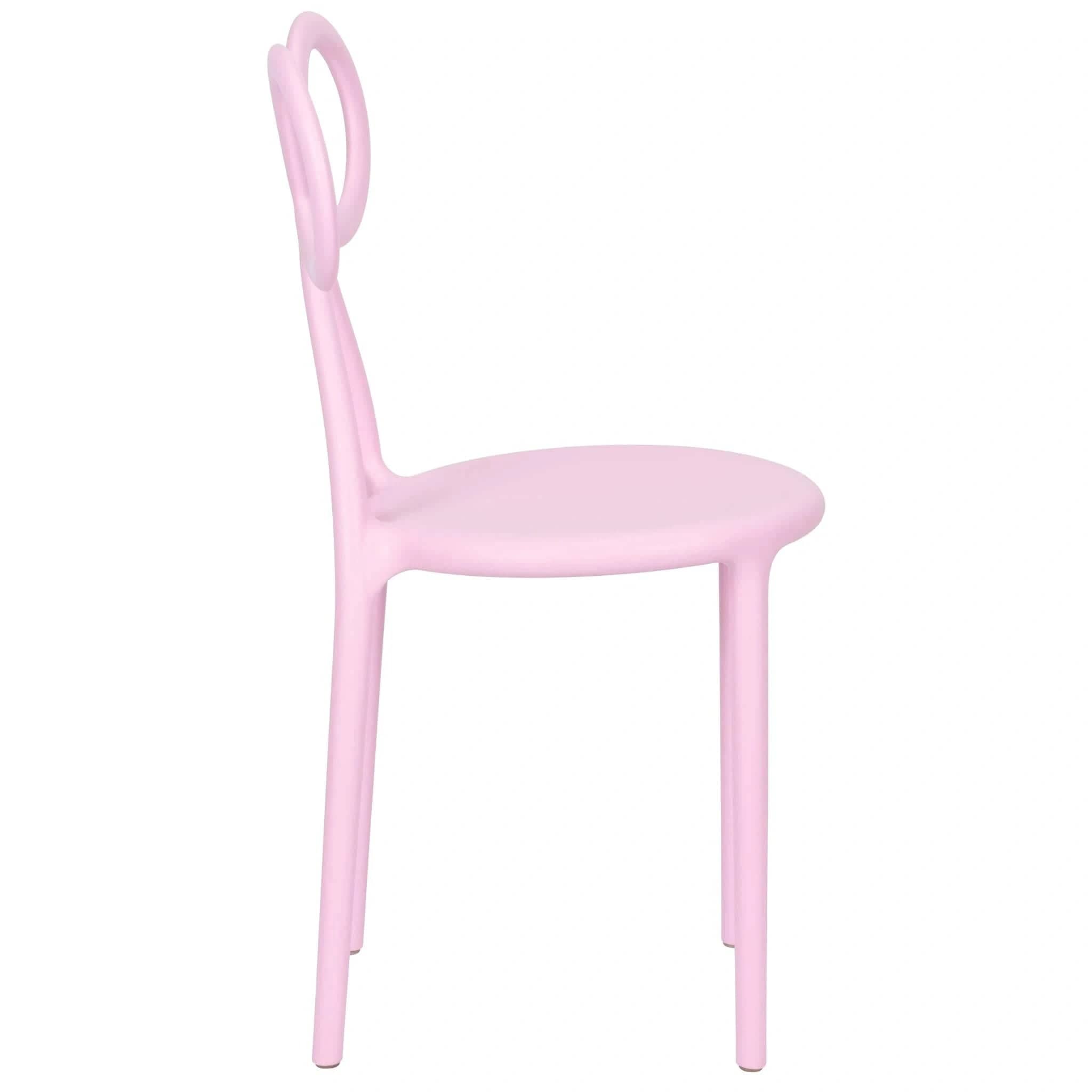 Chivari Pink Resin Bow Chair with Round Seat CBORP-ZG