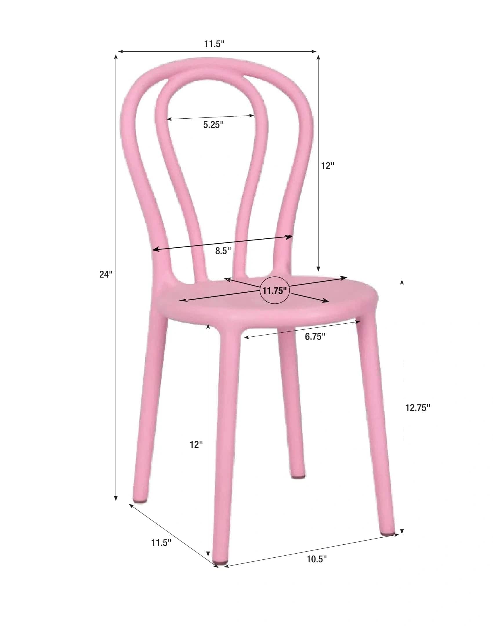 Chivari Kids Party Pink Resin Bentwood Festive Chair CBFRP-KID-ZG-T