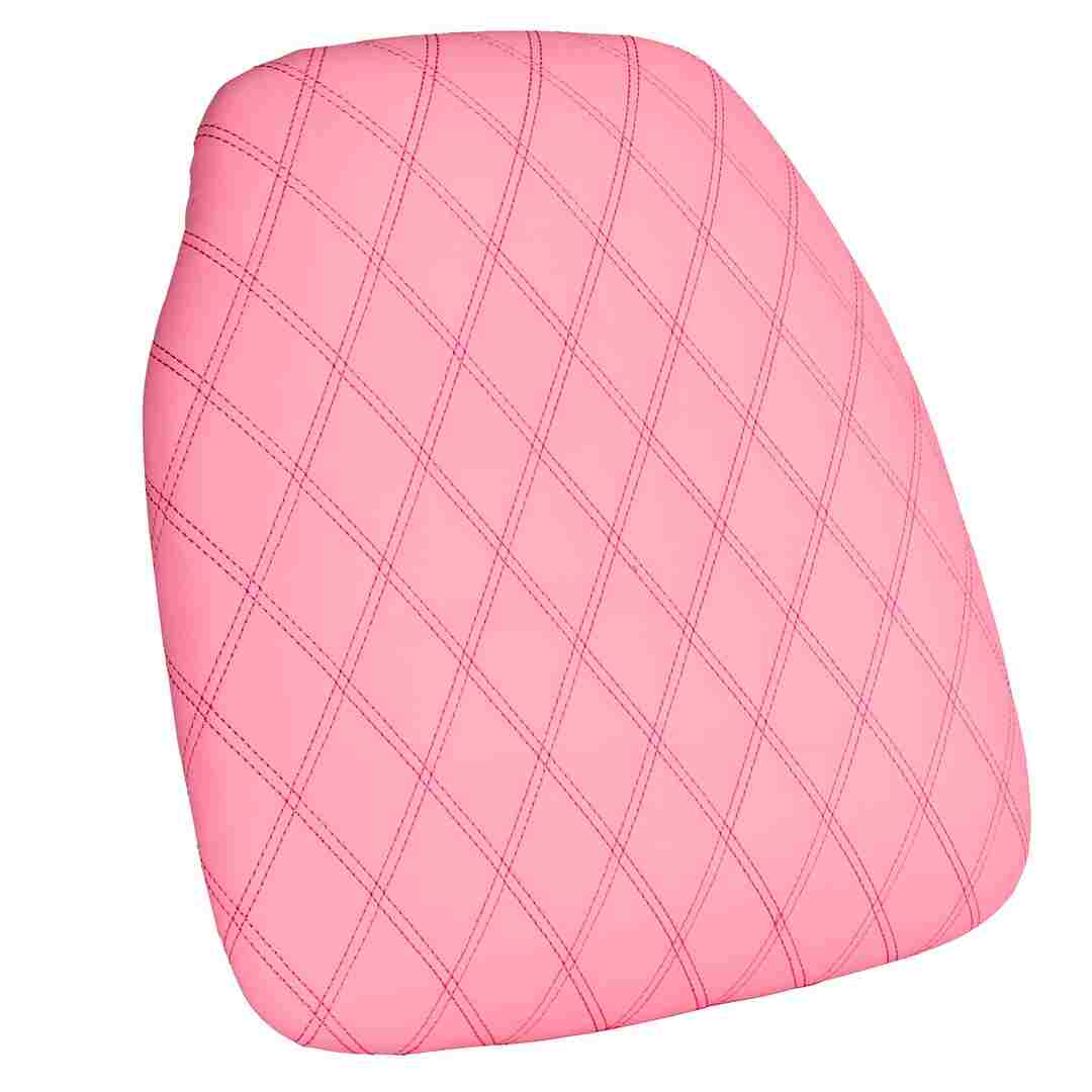 Chivari Pink Vinyl Panel Back Chiavari Cushion with Bentley Stitching and SlipNot™ Technology CUSHPANVINBENTP-A
