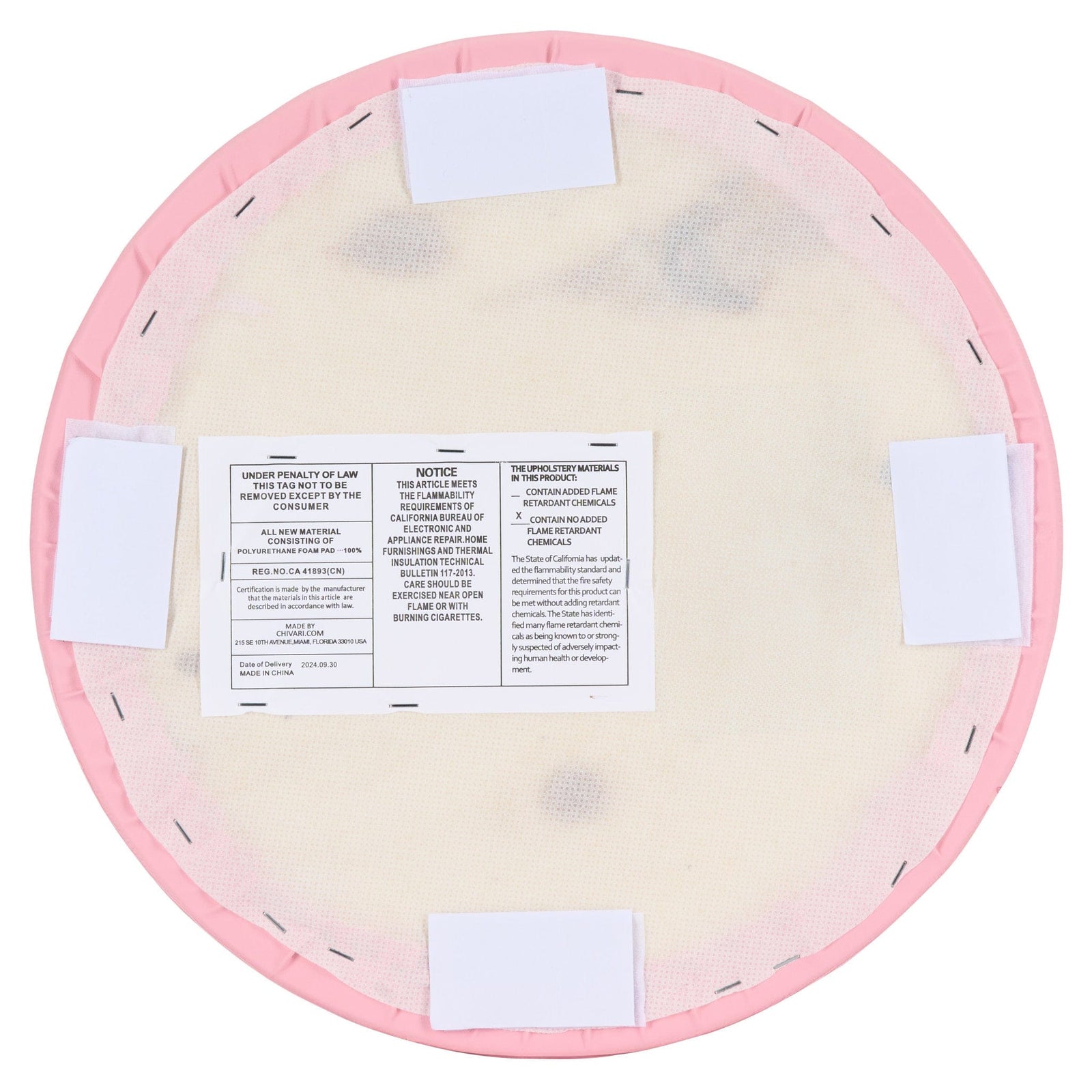Chivari Party Pink Round Vinyl Panel Back Cushion CUSH-PANVIN-RDPNK-ZG-T