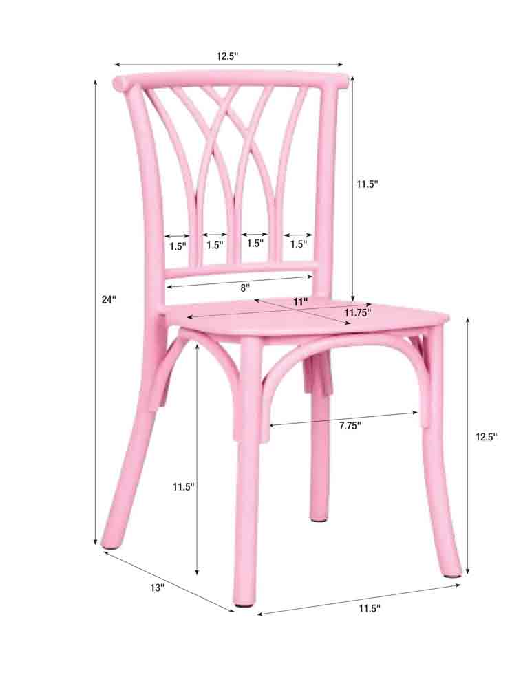 Chivari Kids Pink ToughResin™ Willow Chair CWRP-KID-ZG-T