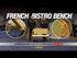 White on Beige Medium Frame Bistro Bench Seats 2 PE Rattan