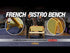 White on Beige Medium Frame Bistro Bench Loveseat