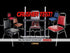 Scratch and Dent Black Vinyl Black Steel Frame Trapezoid Back 34" Banquet Chair