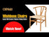 Black Wood Wishbone Chair with Natural Rope Seat