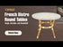 40" Round Glass Top White Rattan French Bistro Table