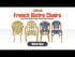 White and Beige French Bistro Patio Dining Chair with Arms