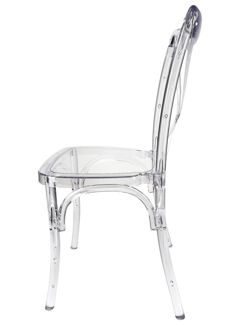 Chivari Clear Resin ProClear™ Cross Back Chair CXRCLR-ZG-T