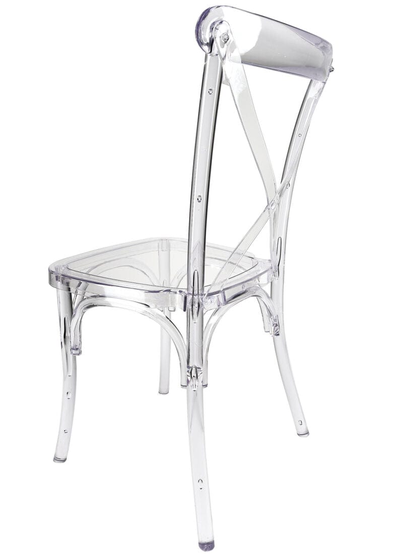 Chivari Clear Resin ProClear™ Cross Back Chair CXRCLR-ZG-T