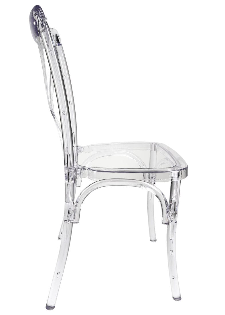 Chivari Clear Resin ProClear™ Cross Back Chair CXRCLR-ZG-T