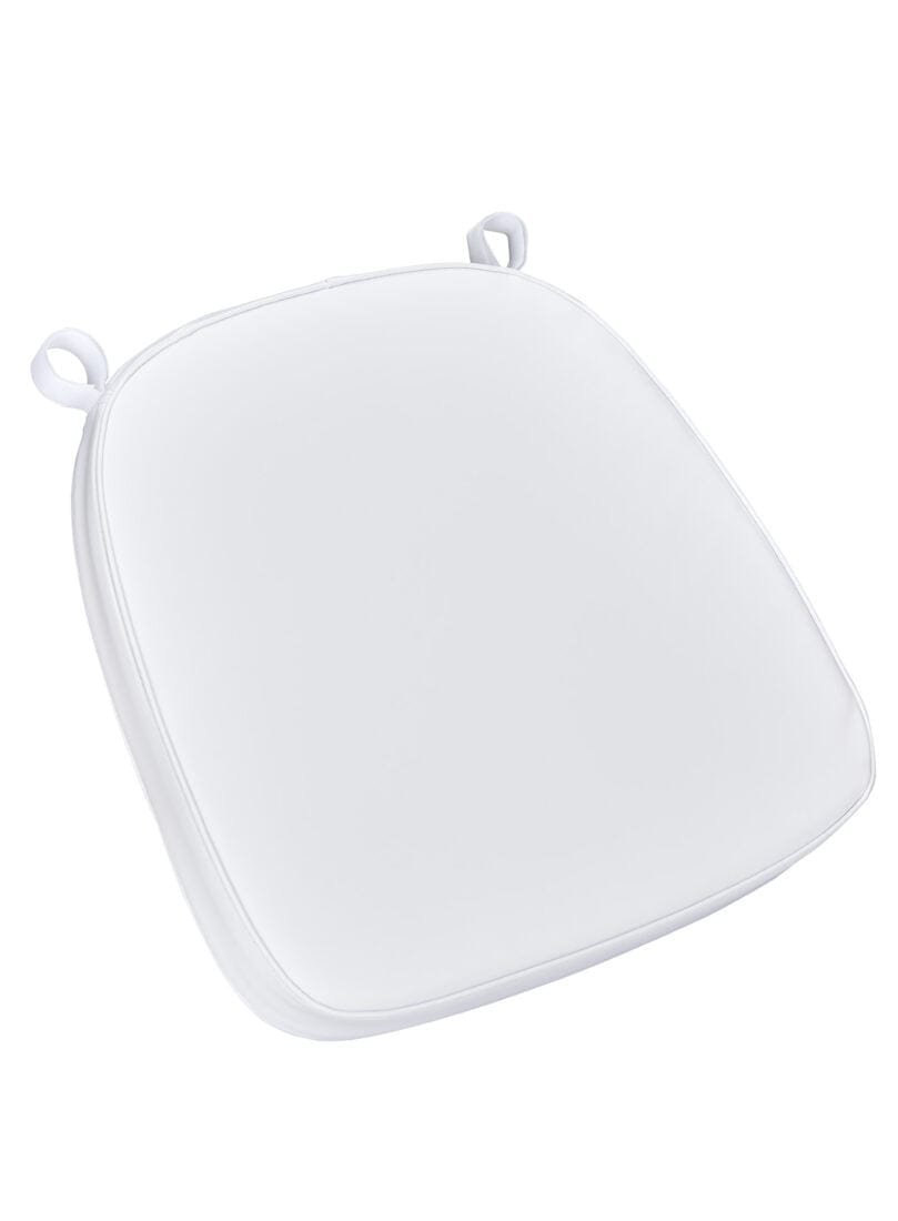 Chivari Pure White 2.0" Thick Vinyl Chiavari Chair Cushion CUSHSTRAPVINPRWHI-PVC-AX-T